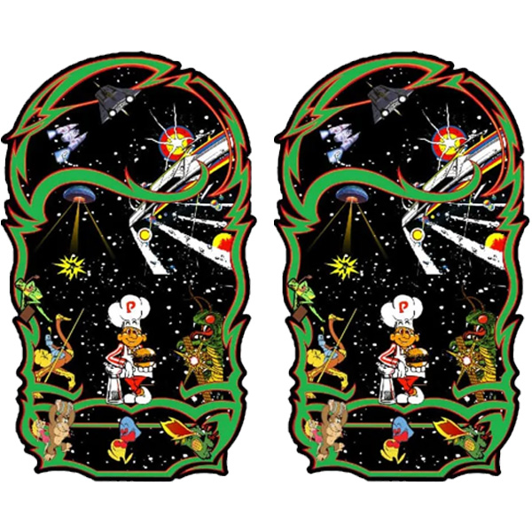 thumbnail image 2 of StickerSmith Galaga Arcade Side Art – 6pc Blue Set – Quality Mame Bezel CPO Marquee 2 of 6